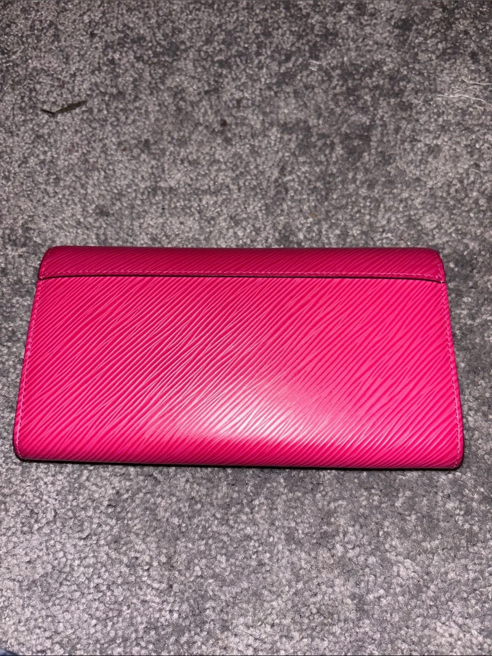 Louis Vuitton Hot Pink Epi Leather Flap Wallet with Silver LV Emblem
